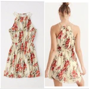 Abercrombie & Fitch Cream Floral Chiffon Dress 🌺